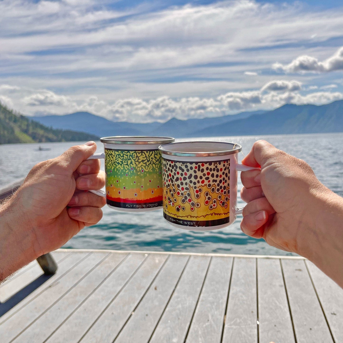 Trout Pattern Camp Mugs