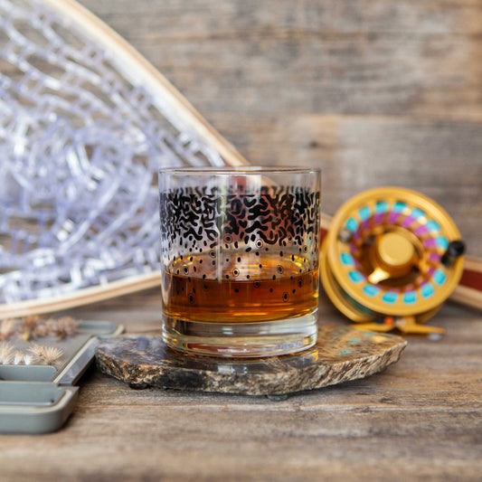 Wyo Brook Trout Pattern Rocks Glass