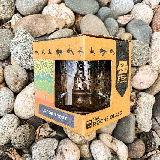Wyo Brook Trout Pattern Rocks Glass