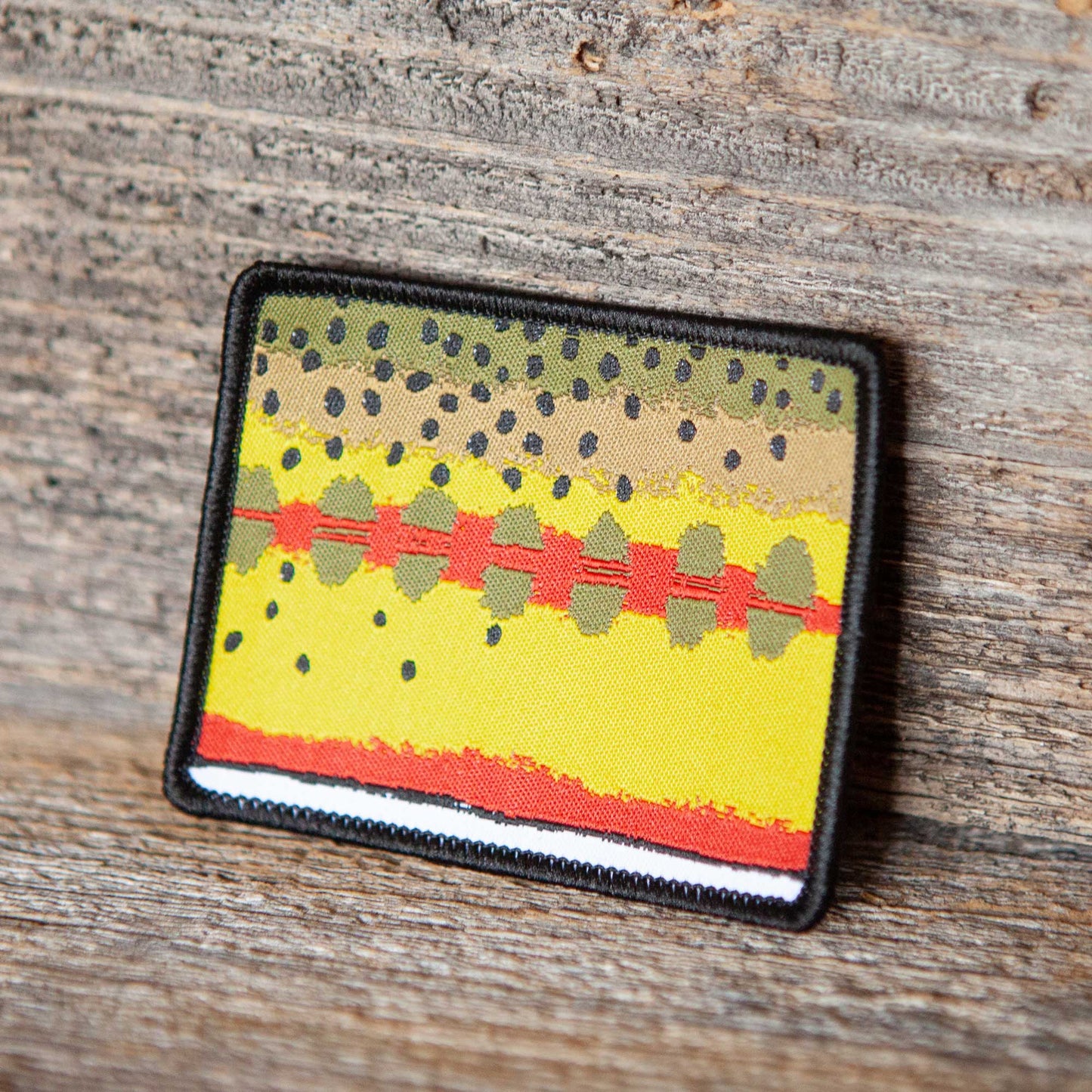 Golden Trout Pattern Wyoming State Shape Iron-On Patch