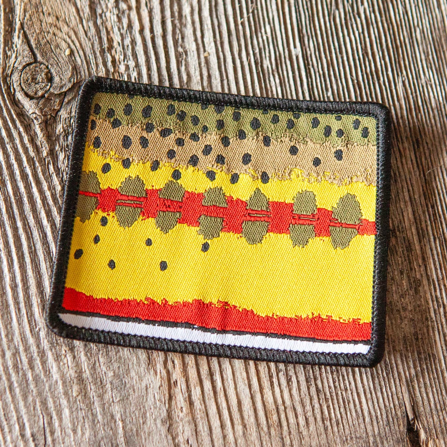 Golden Trout Pattern Wyoming State Shape Iron-On Patch