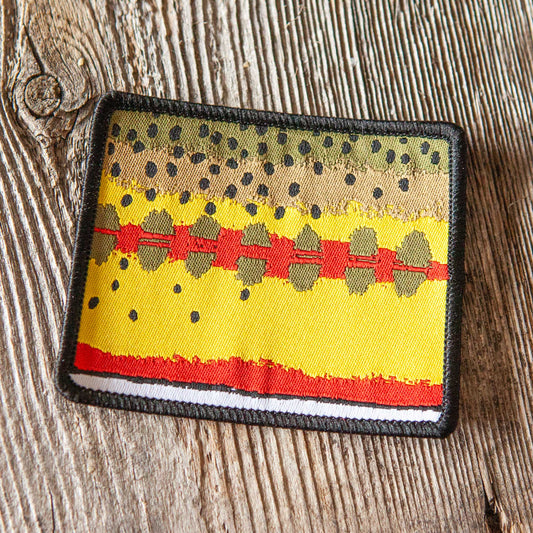 Golden Trout Pattern Wyoming State Shape Iron-On Patch