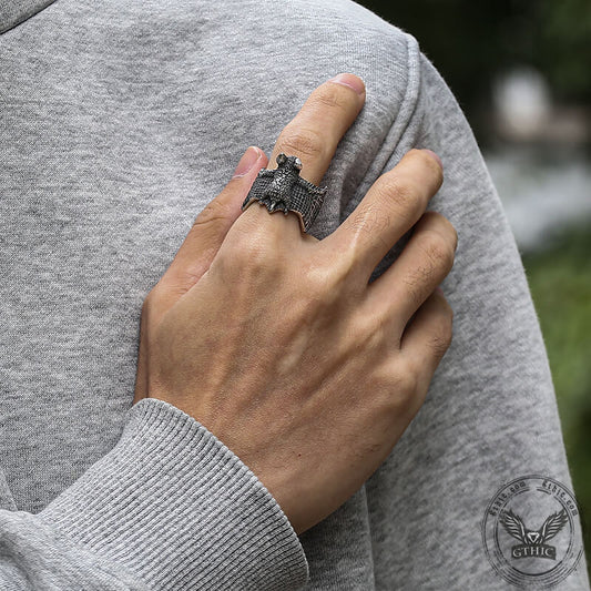 Flying Bat Stainless Steel Animal Ring