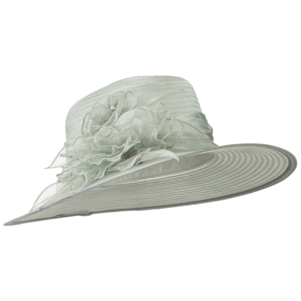 3 Flowers Pearl Organza Hat