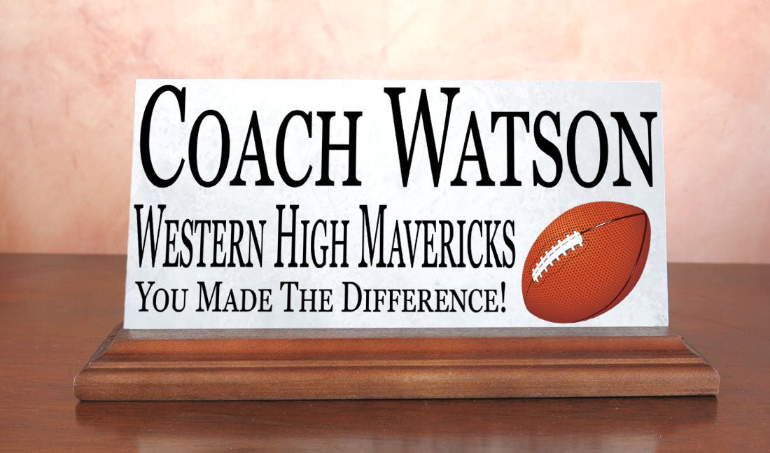 Football Coach Gift Plaque Custom Team Appreciation Award For Great Coaches
