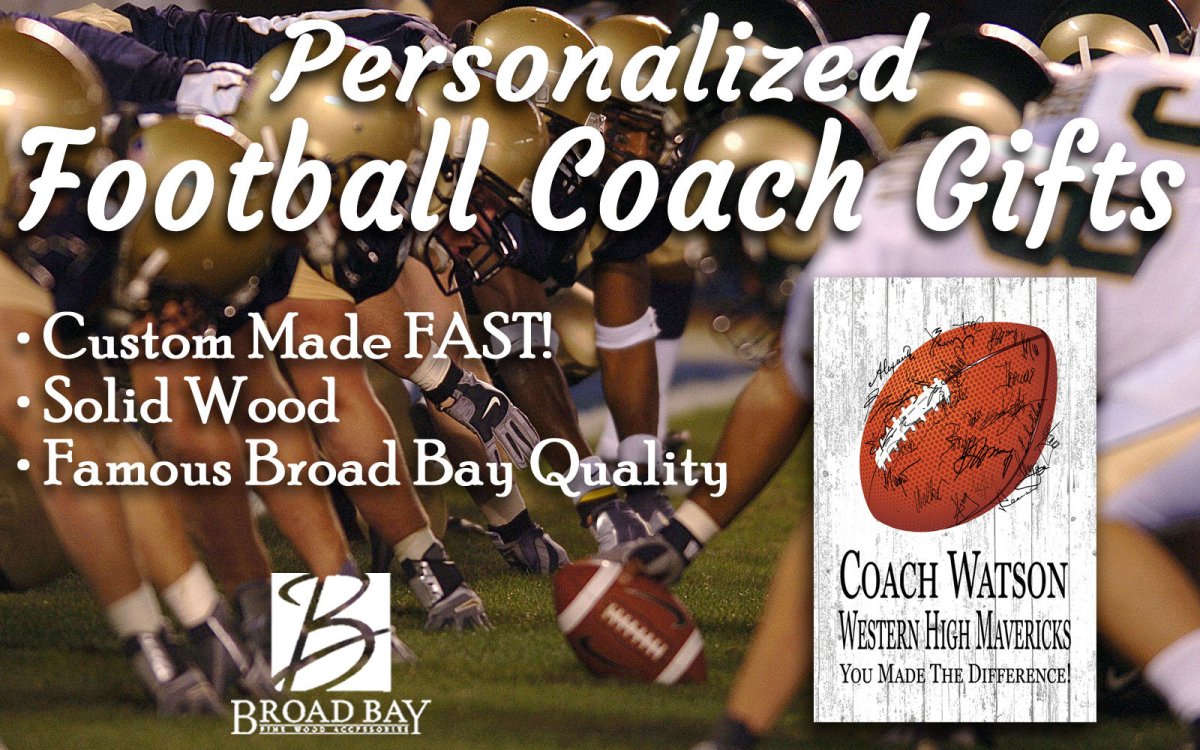 Football Coach Gift Plaque Personalized Sign For Team Players Signatures & Notes To Coaches