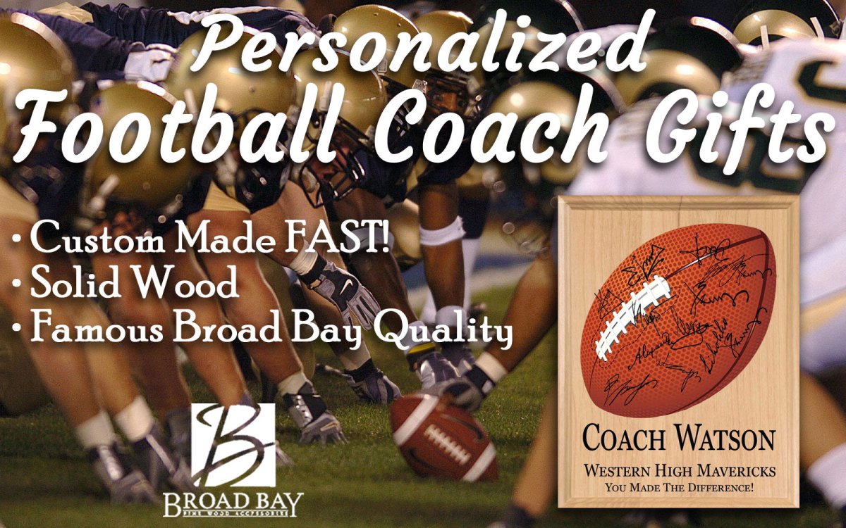 Football Coach Gift Plaque Signable by Team For Great Coaches