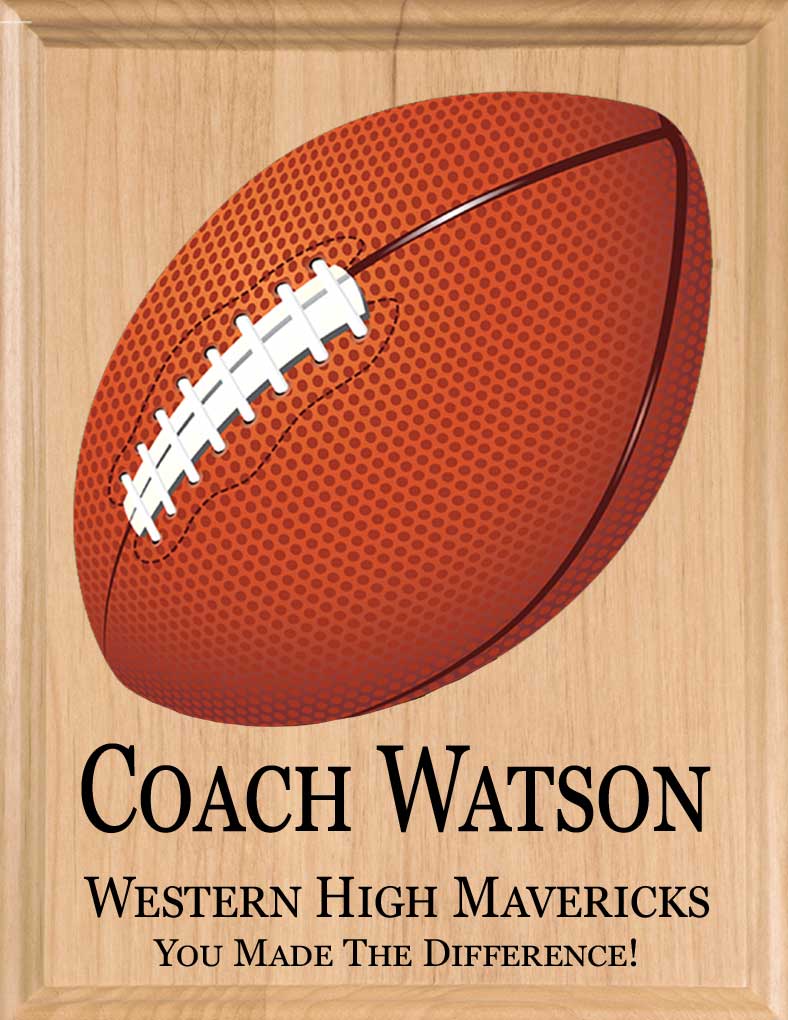 Football Coach Gift Plaque Signable by Team For Great Coaches