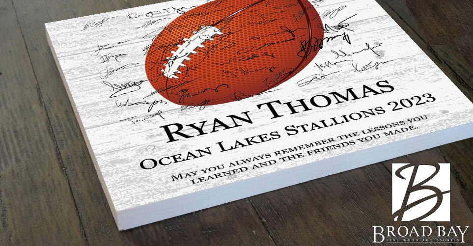 Football Plaque Recognition Award Personalized Senior Season End Gift or MVP