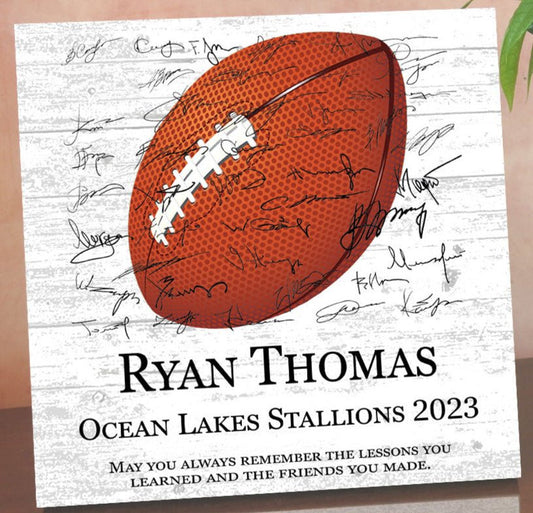 Football Plaque Recognition Award Personalized Senior Season End Gift or MVP