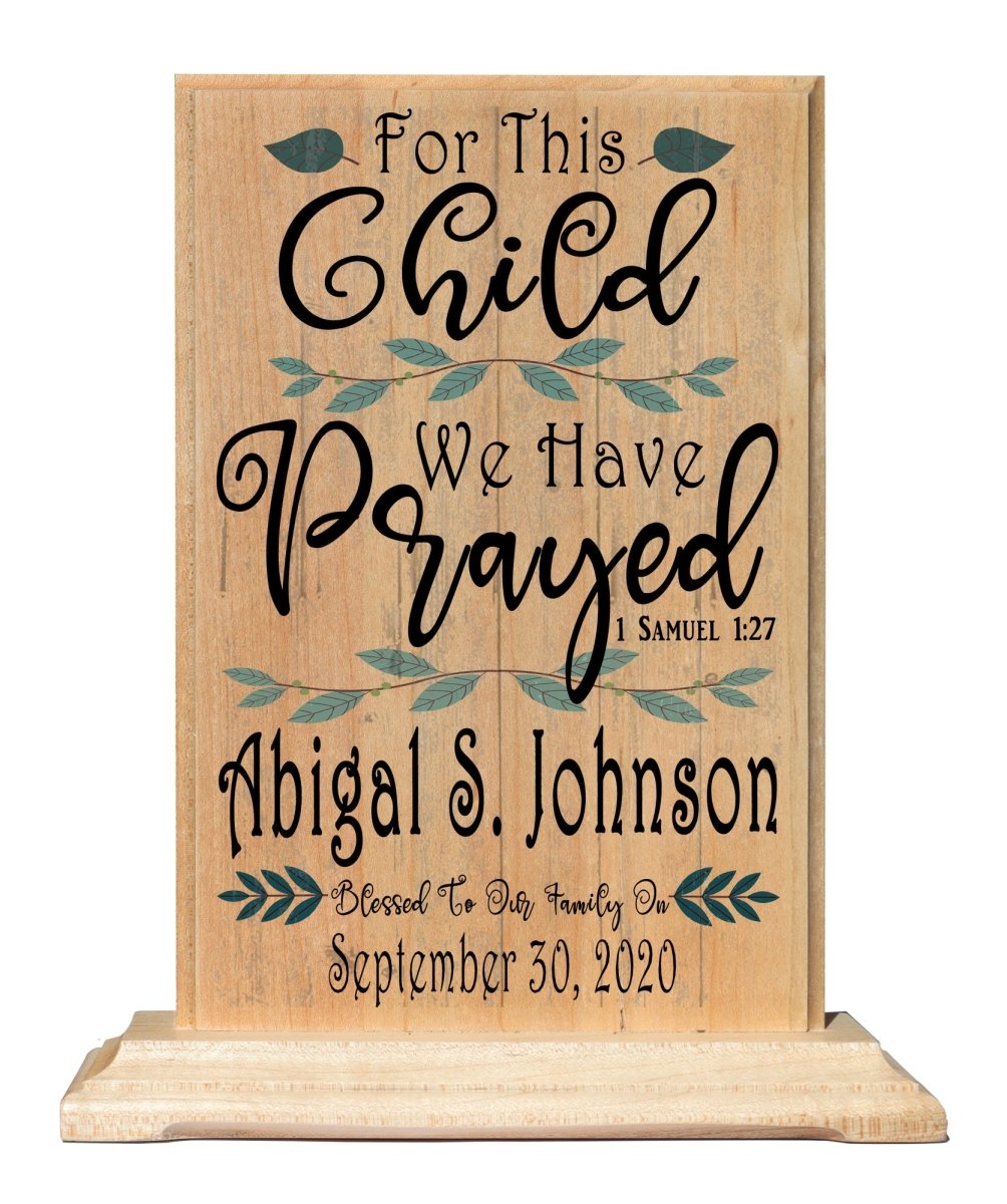 For This Child We Have Prayed Plaque