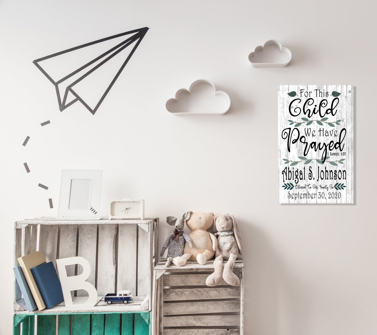 For This Child We Have Prayed Sign CUSTOM Plaque