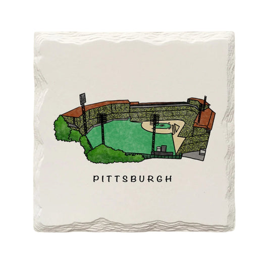 Forbes Field Stadium Ceramic Drink Coaster by The Doodle Line