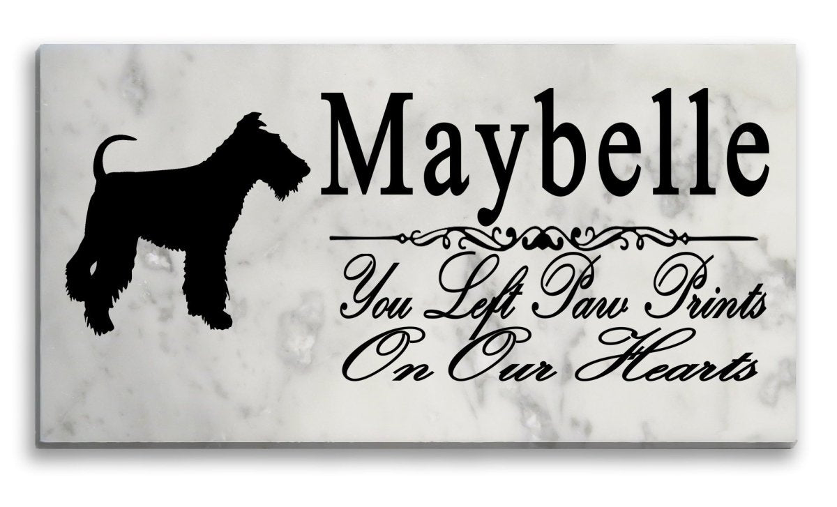 Fox Terrier Memorial Stone Personalized Garden Rock Grave Marker Outdoor or Indoor