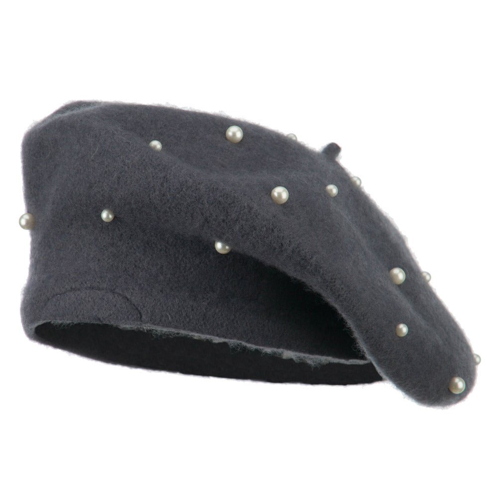 Women's Fake Pearl Accents Beret
