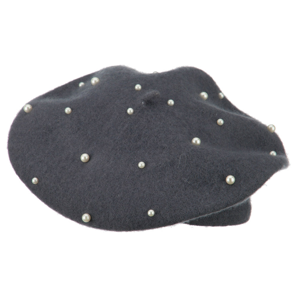 Women's Fake Pearl Accents Beret