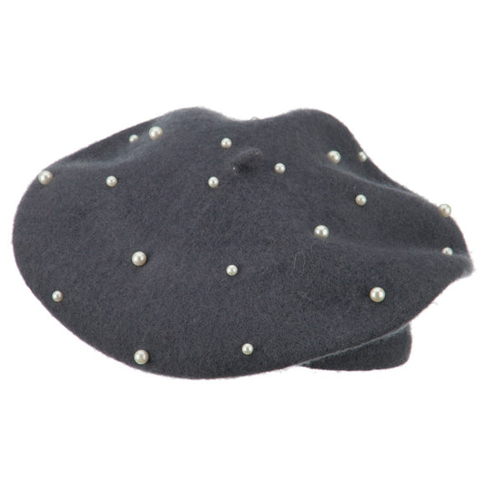 Women's Fake Pearl Accents Beret