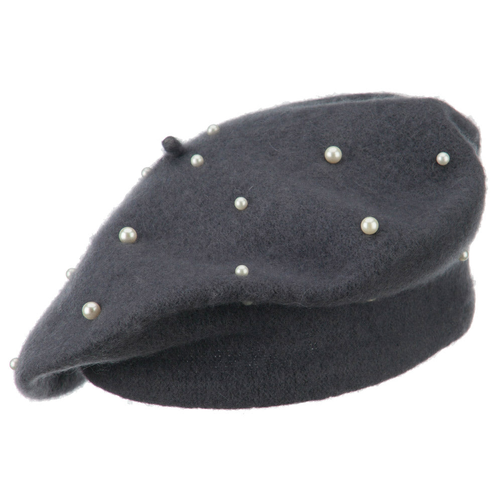 Women's Fake Pearl Accents Beret
