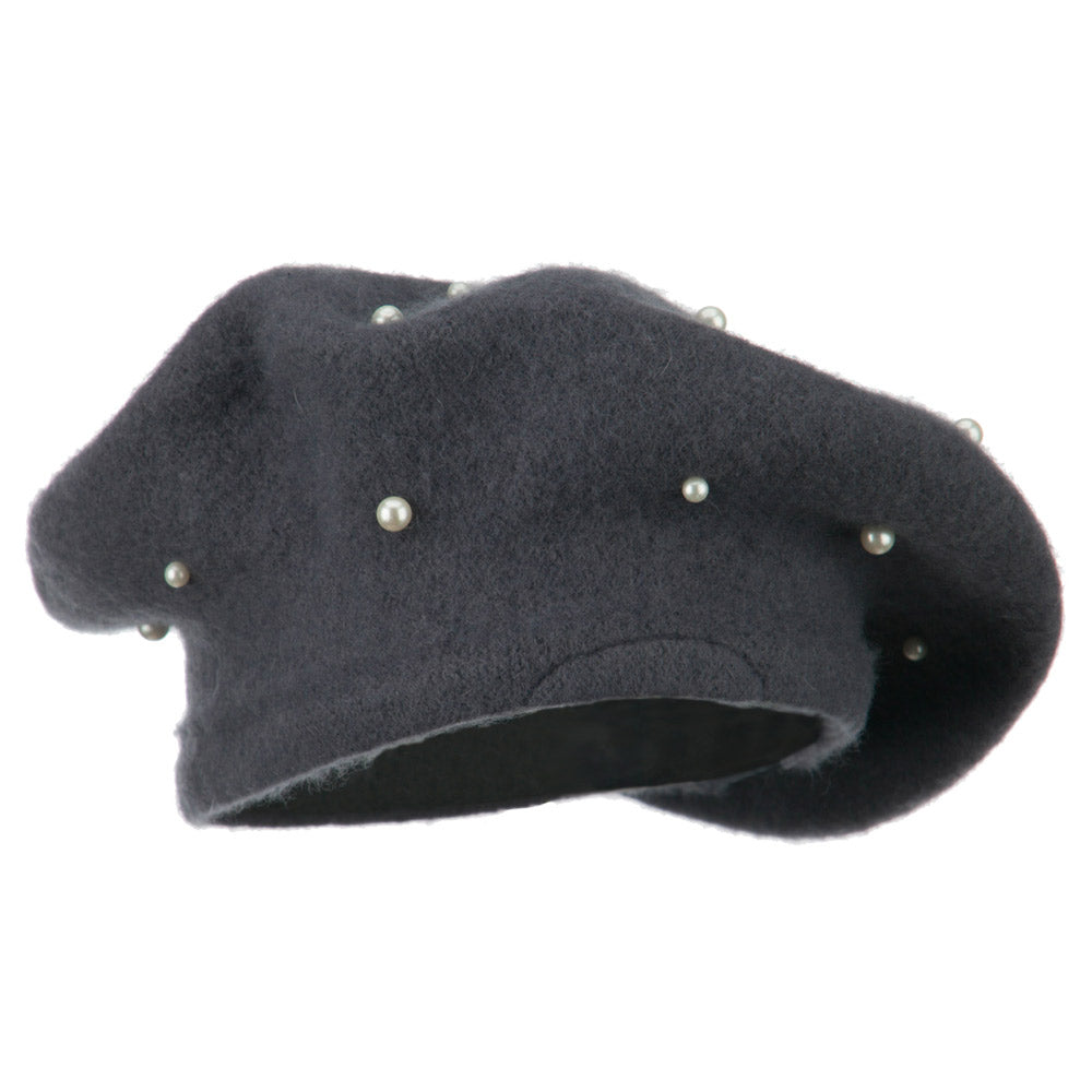 Women's Fake Pearl Accents Beret