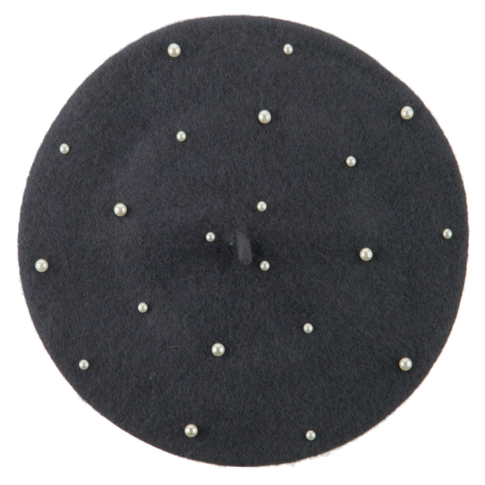 Women's Fake Pearl Accents Beret