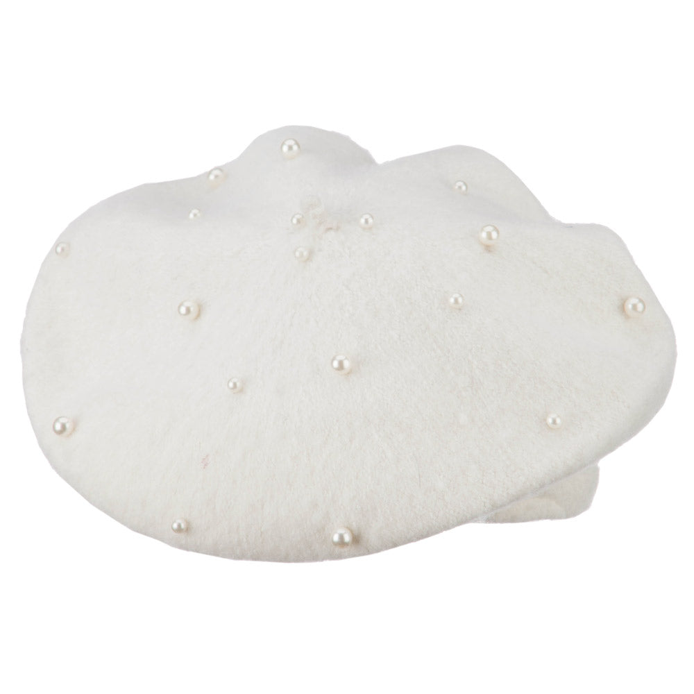 Women's Fake Pearl Accents Beret