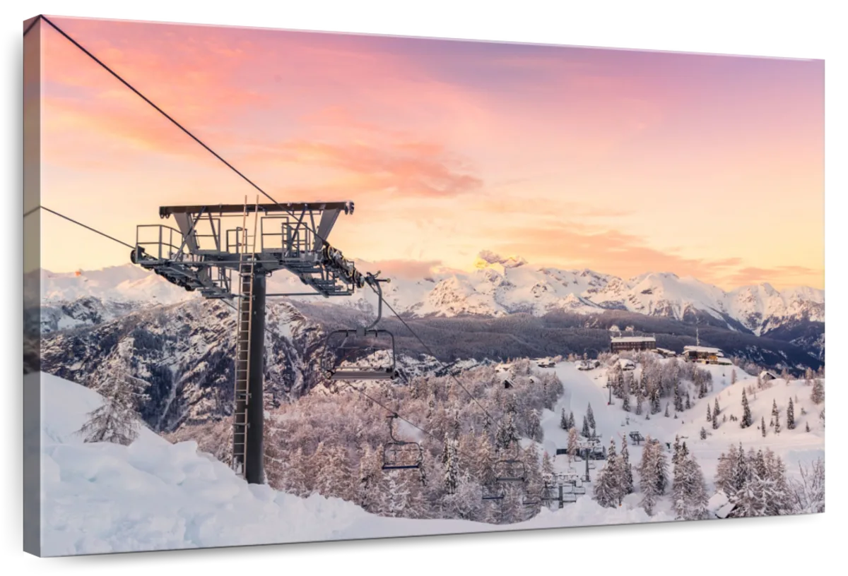 Skiing On Snowy Mountain Wall Art