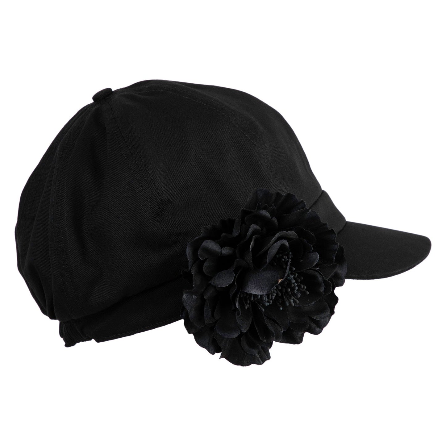 Flower Ribbon Trim Newsboy Cap