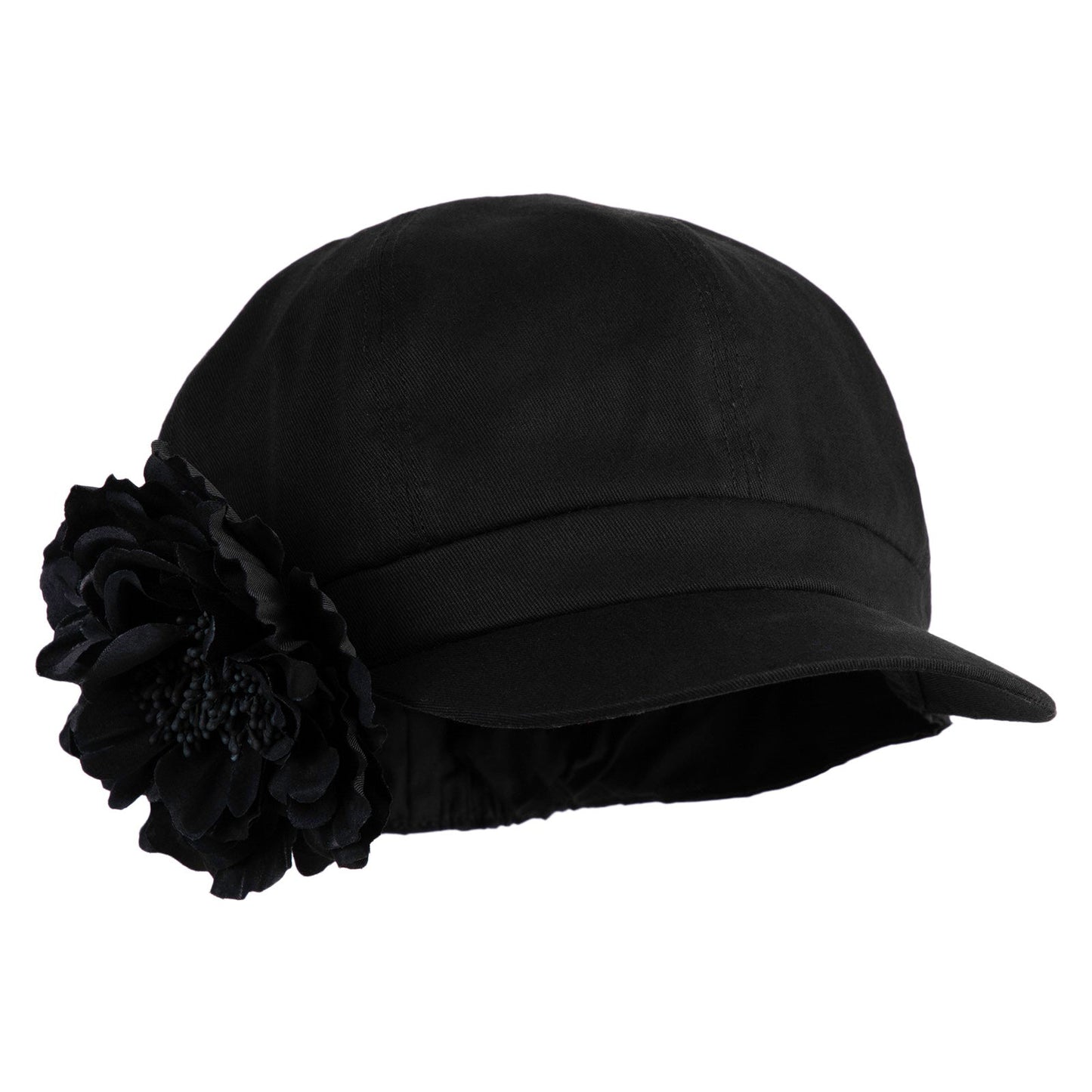 Flower Ribbon Trim Newsboy Cap