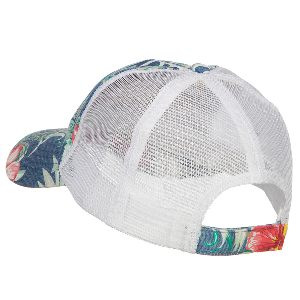 Floral Print Mesh Cap