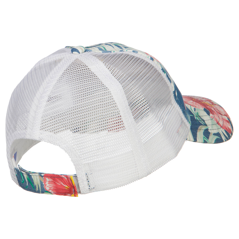 Floral Print Mesh Cap