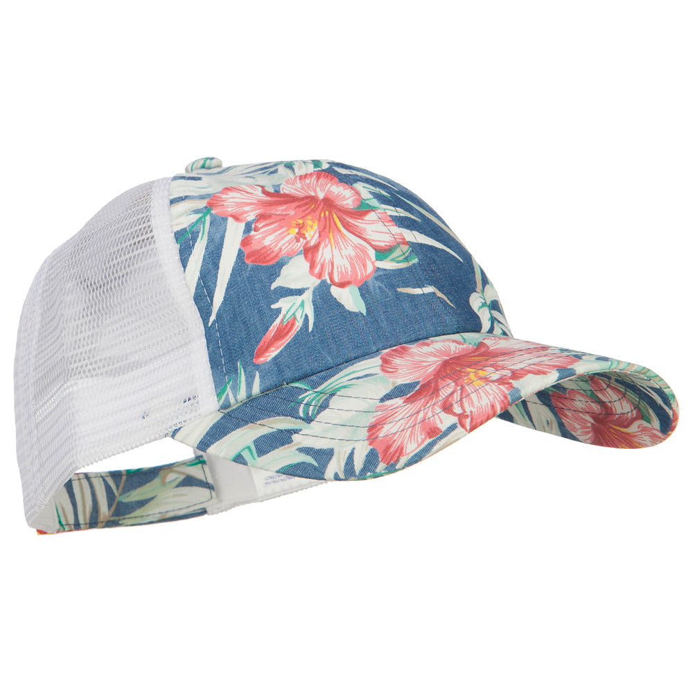 Floral Print Mesh Cap