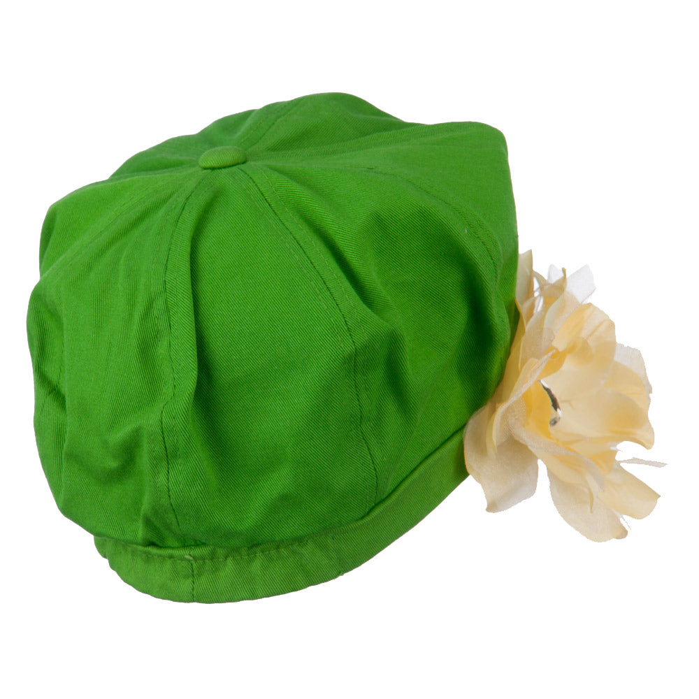 Flower Ribbon Trim Newsboy Cap