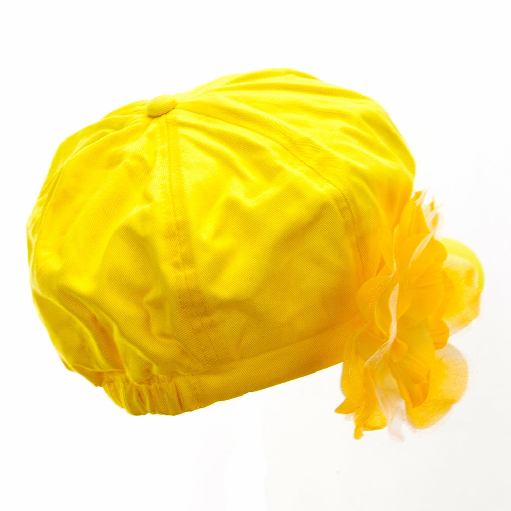 Flower Ribbon Trim Newsboy Cap