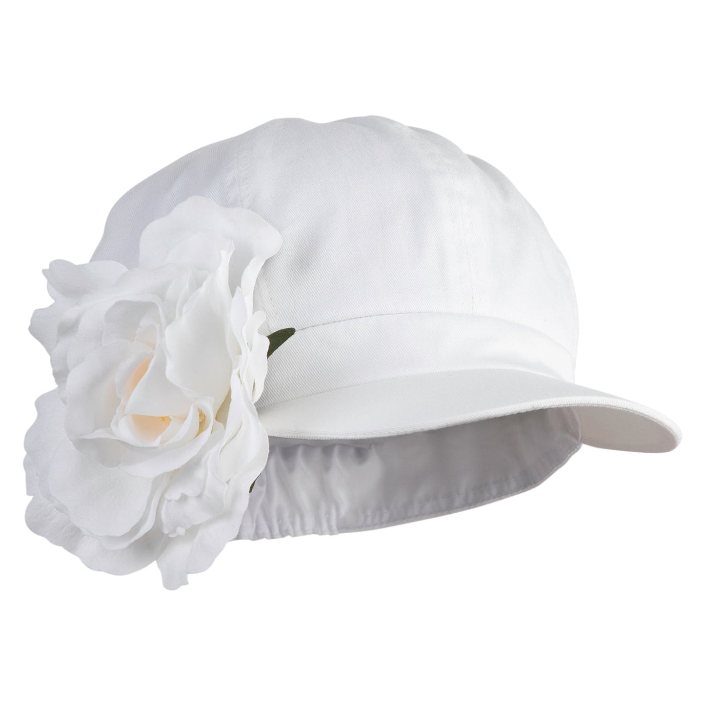Flower Ribbon Trim Newsboy Cap