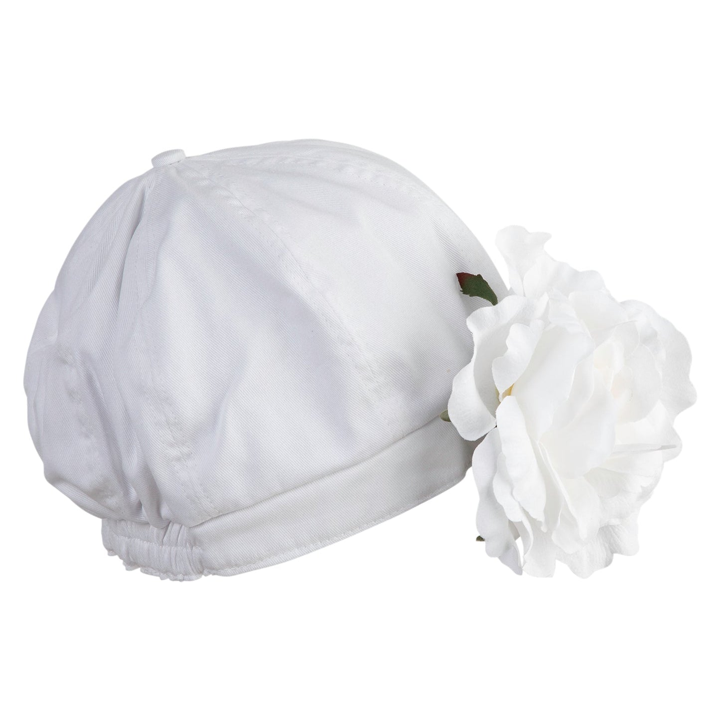 Flower Ribbon Trim Newsboy Cap