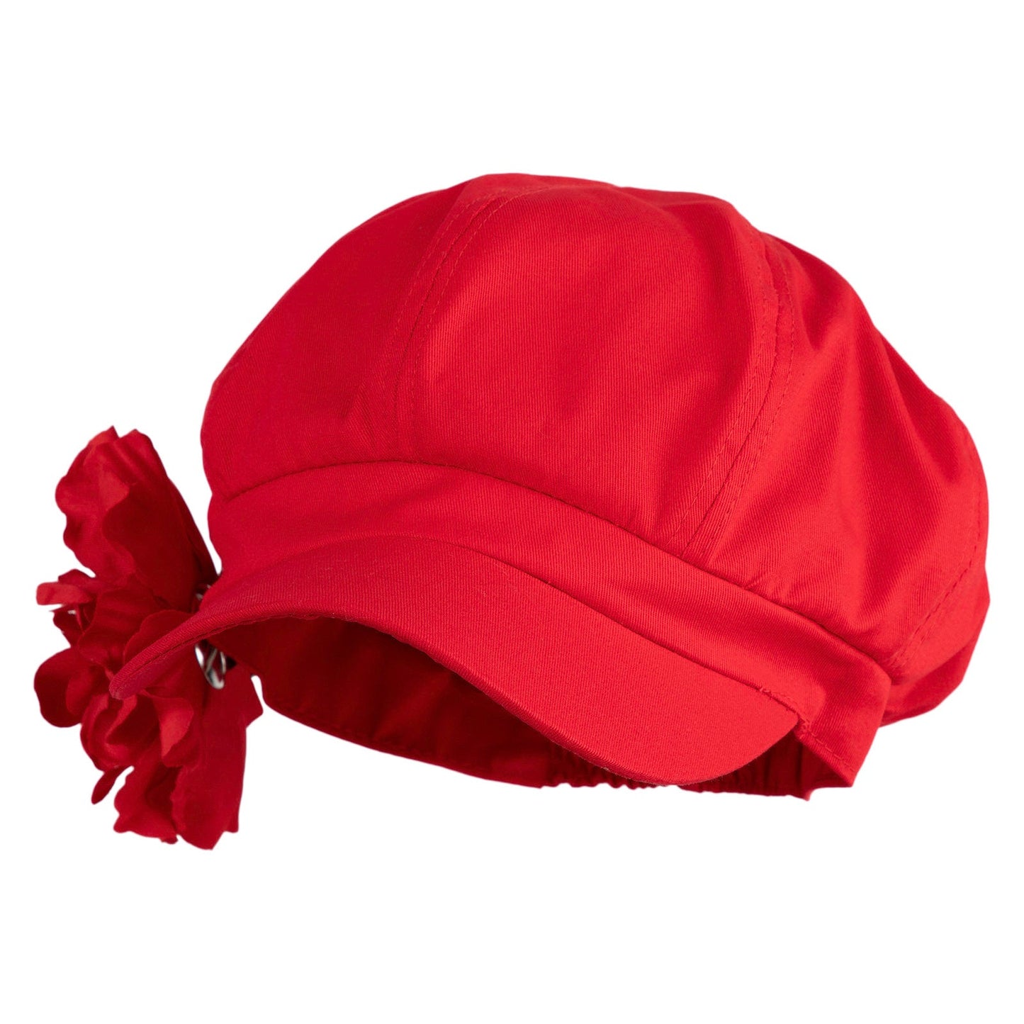 Flower Ribbon Trim Newsboy Cap