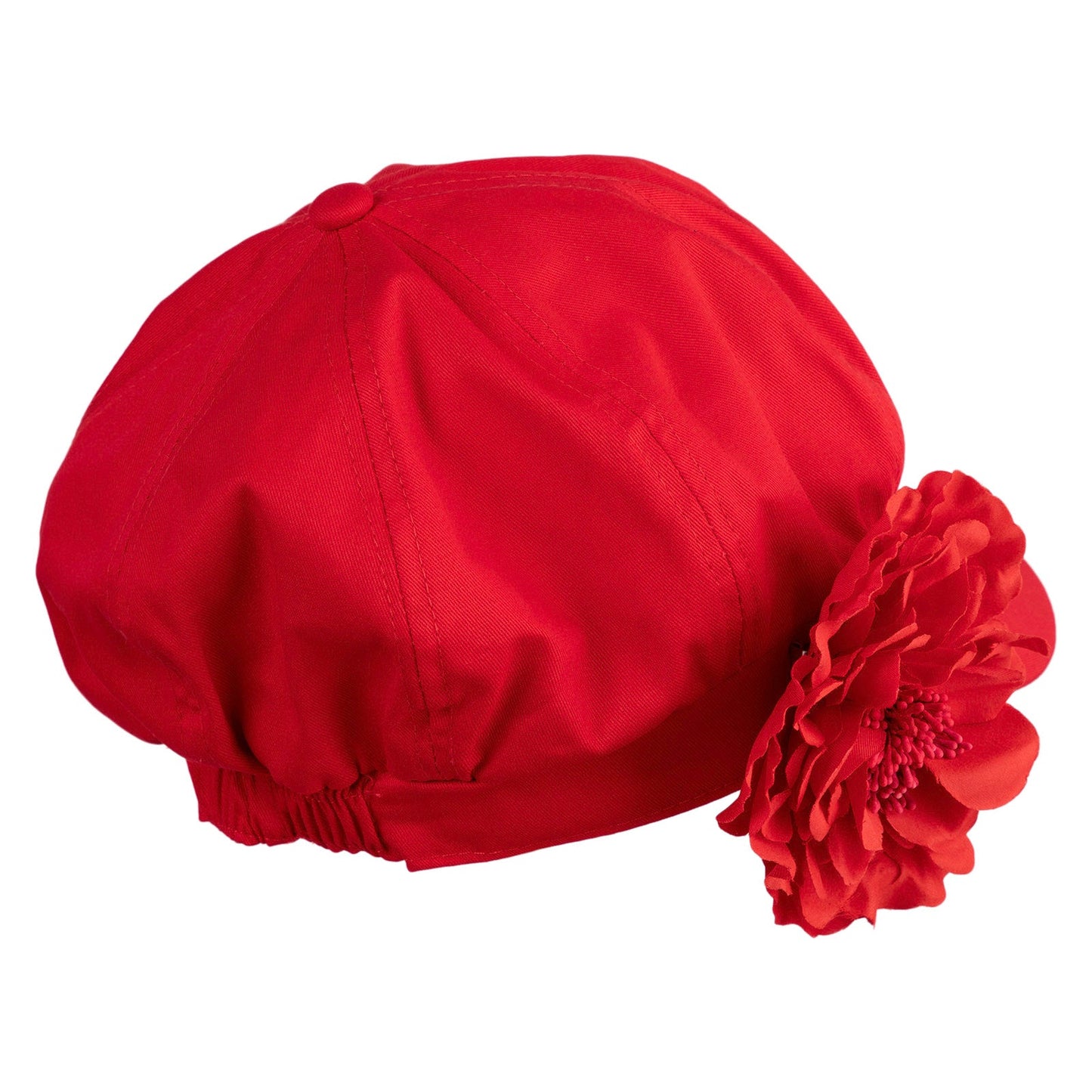 Flower Ribbon Trim Newsboy Cap
