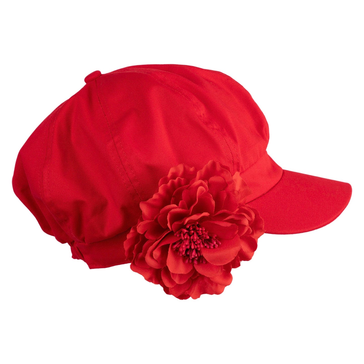 Flower Ribbon Trim Newsboy Cap