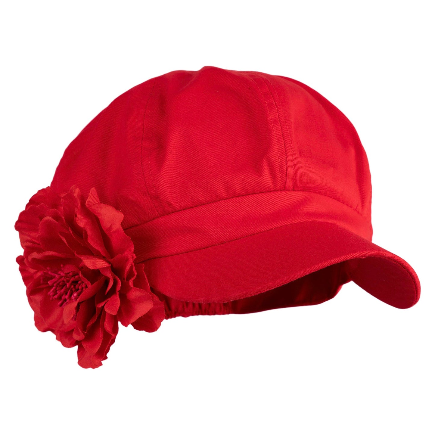 Flower Ribbon Trim Newsboy Cap