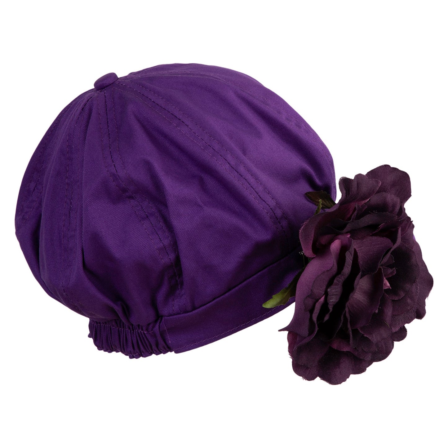 Flower Ribbon Trim Newsboy Cap