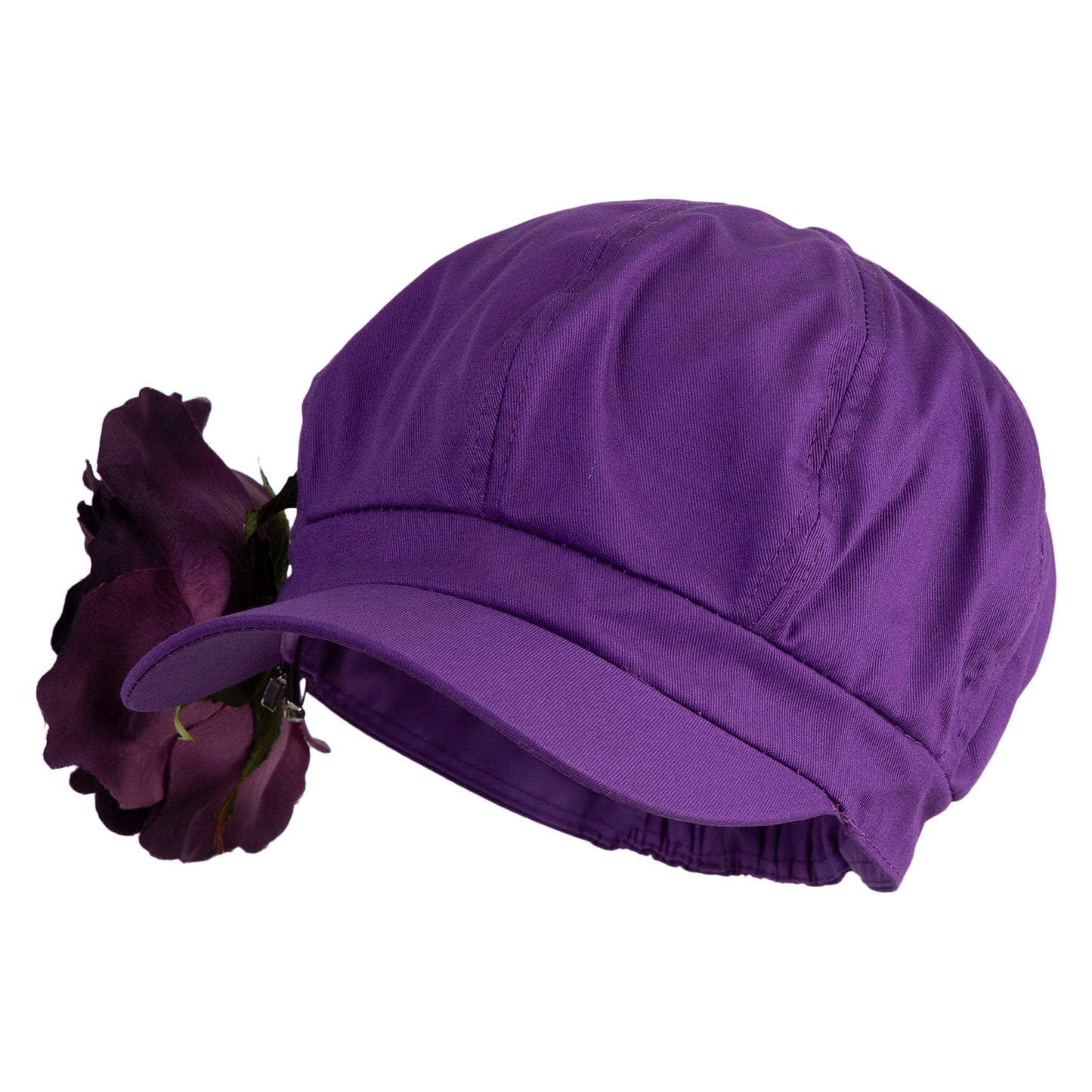 Flower Ribbon Trim Newsboy Cap