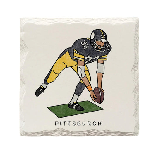 Franco Harris "Immaculate Reception" Ceramic Drink Coaster by The Doodle Line