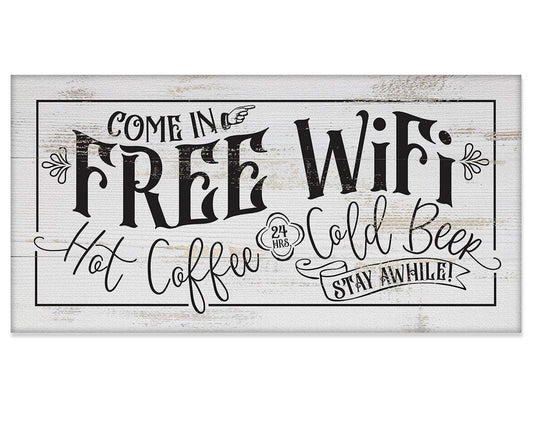 Free WiFi Hot Coffee & Cold Beer - Canvas