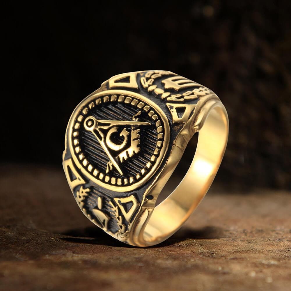 Freemasonry Symbol Stainless Steel Ring
