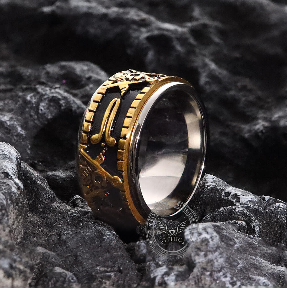 Freemasonry Symbol Stainless Steel Spinner Ring