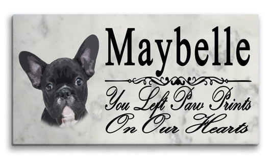French Bulldog Memorial Stone Personalized Garden Plaque Grave Marker Outdoor or Indoor