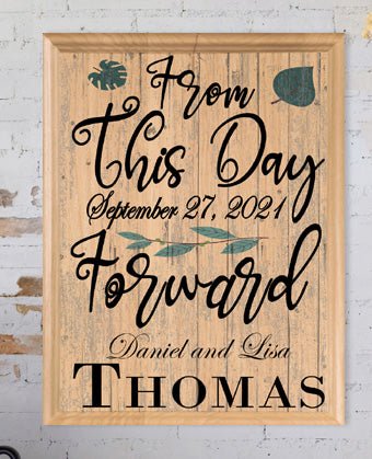 From This Day Forward Sign for Couple with Established Date Wall Art