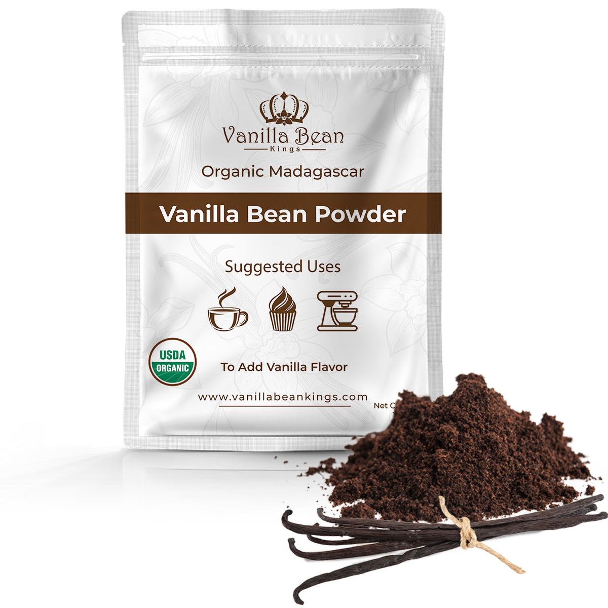 Organic Vanilla Bean Powder - Pure Ground Madagascar Vanilla Powder