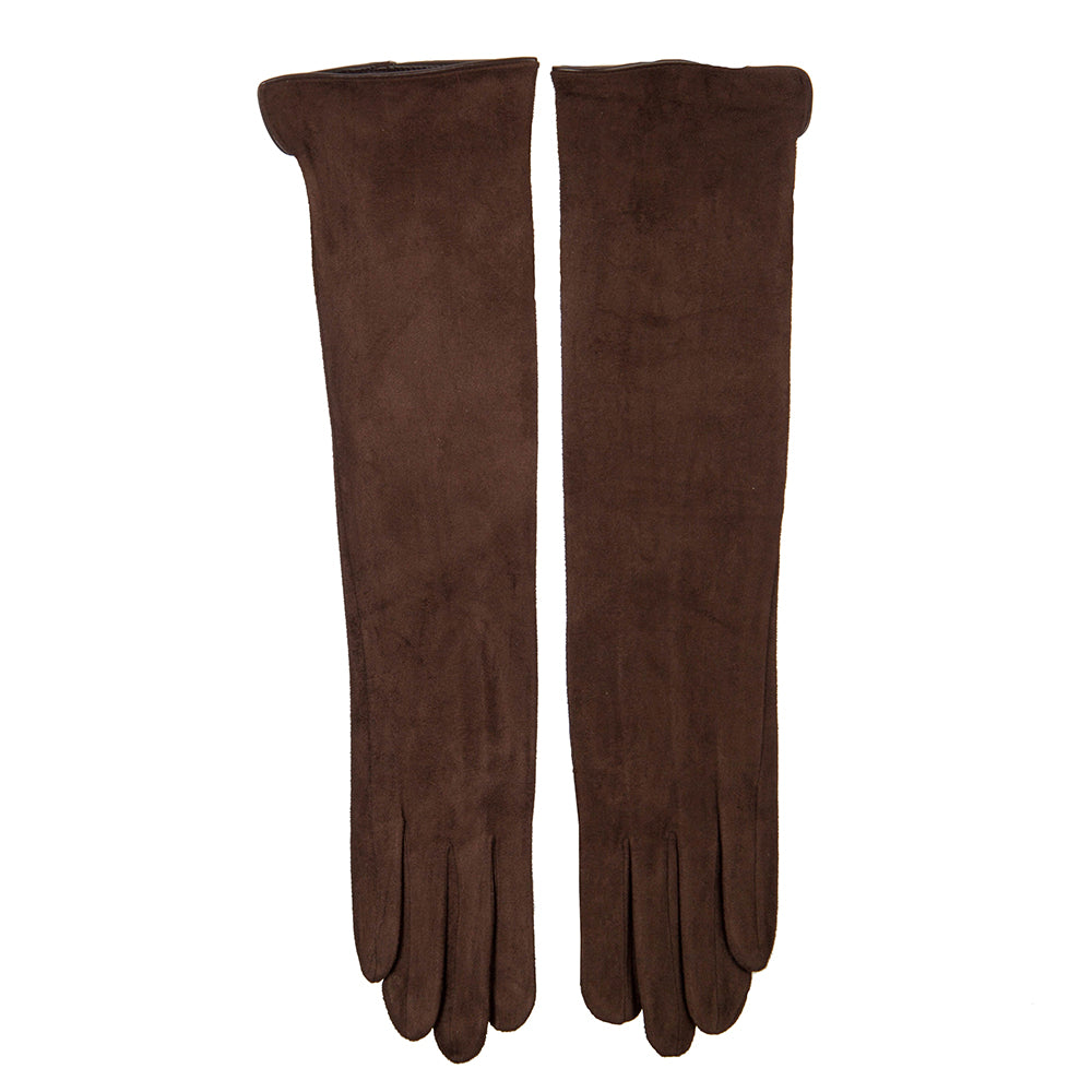 Women's Long Texting Faux Suede Polyester Glove