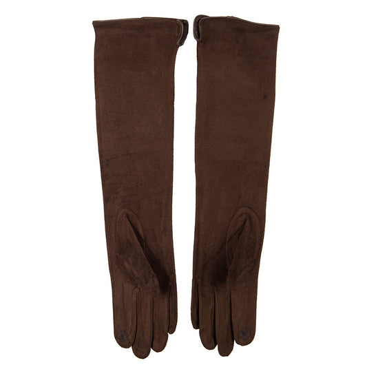 Women's Long Texting Faux Suede Polyester Glove